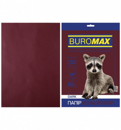Кольоровий папір BUROMAX DARK коричневий А4 80г/м² 50арк (BM.2721450-25)