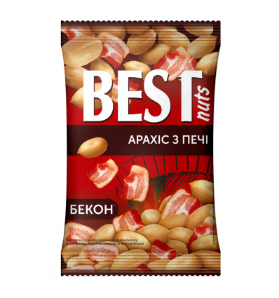 Арахіс Best nuts смажений солоний зі смаком бекону 50г