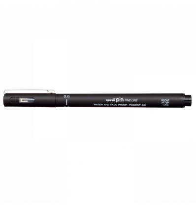Лайнер uni PiN 0.6мм fine line, чорний ( PIN06-200.Black )