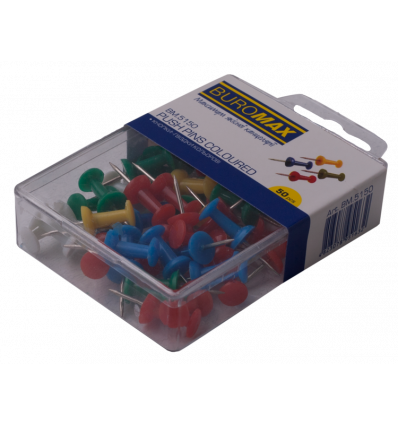 Кнопки-цвяшки кольорові, 50 шт. в пласт.коробці