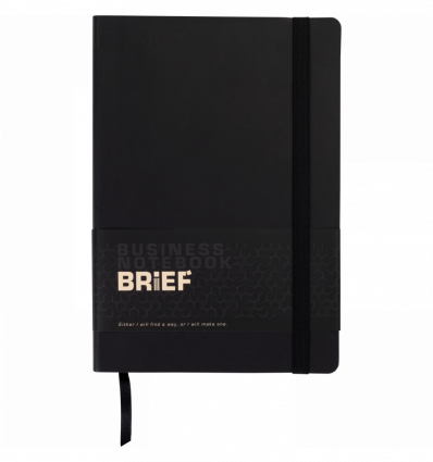 Блокнот діловий BRIEF, L2U, А5, 96 арк., нелінов., чорний, шт.шкіра ( BM.295004-01 )