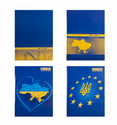 Книга канцелярська UKRAINE, А4, 192 арк., клітинка, офсет, тв. лам. обкл., асорті ( BM.2404 )
