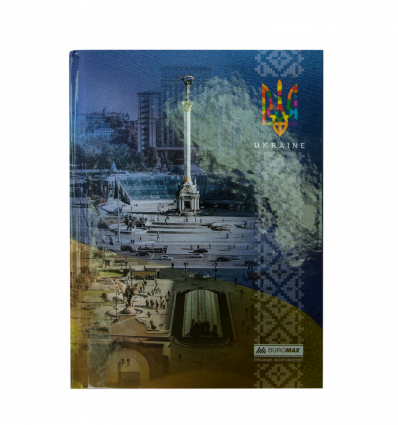 Записна книжка UKRAINE, А5, 96 арк., клітинка, тверда карт. обкл., синя ( BM.24511101-02 )