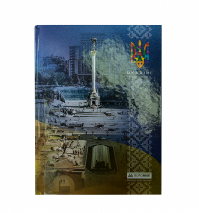 Записна книжка UKRAINE, А5, 96 арк., клітинка, тверда картонна обкладинка, синя