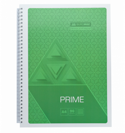 Зошит для нотаток PRIME, А4, 96 арк., клітинка, карт. обкл., салатовий ( BM.24451101-15 )