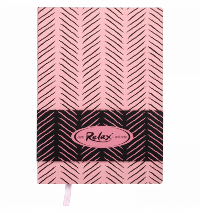 Блокнот деловой RELAX, А5, 96 л., линия, розовый, иск.кожа