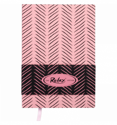 Блокнот діловий RELAX, А5, 96 арк., лінія, рожевий, шт.шкіра ( BM.295201-10 )