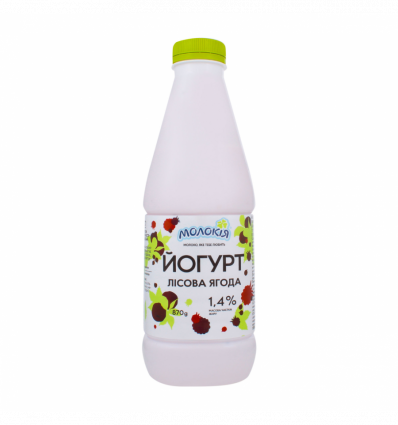 Йогурт Молокія Лесная ягода питьевой 1.4% 870г
