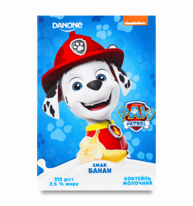 Коктейль молочний Danone Paw Patrol з банановим см 2.5% 212г