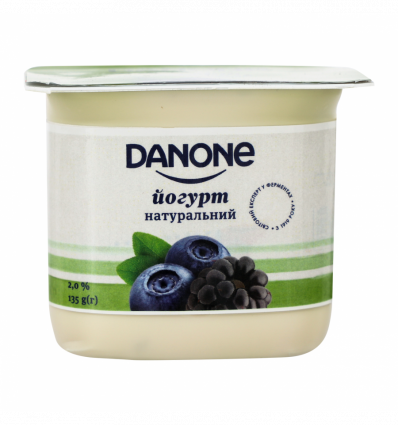 Йогурт Danone Черника-ежевика натуральный 2% 135г