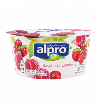 Йогурт соевый Alpro с малиной и клюквой 150г