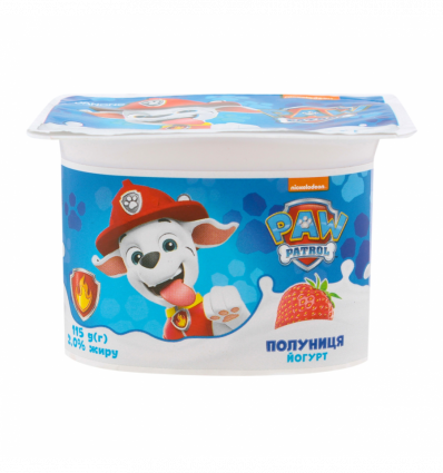 Йогурт 2% Полуниця Paw Patrol Danone пст 115г