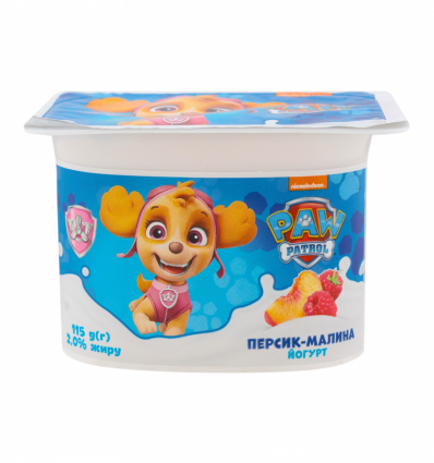 Йогурт 2% Персик-Малина Paw Patrol Danone ст 115г