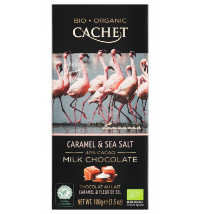 Шоколад Cachet Organic с карамелью и солью молочной 100г