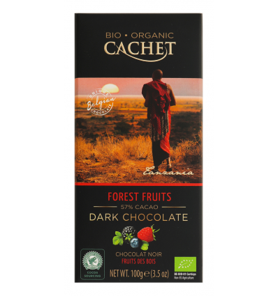 Шоколад Cachet Organic чорний з лісовими ягодами 100г