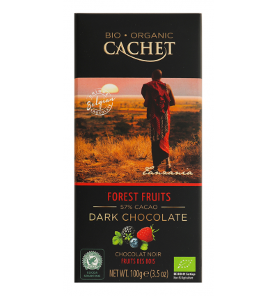 Шоколад Cachet Organic с лесными ягодами черный 100г