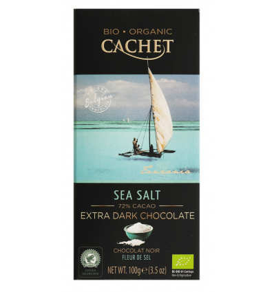 Шоколад Cachet Organic с морской солью черный 100г