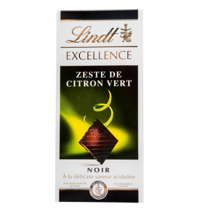 Шоколад Lindt Excellence темний з цедрою лайма 100г