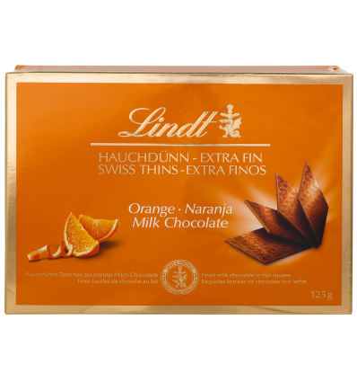 Шоколад Lindt молочний з апельсиновим смаком 125г