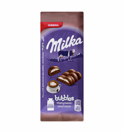 Шоколад Milka Bubbles Капучино пористый молочный 97г