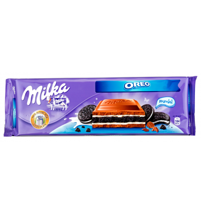 Шоколад Milka Oreo молочний з начинкою ваніль та печиво 300г