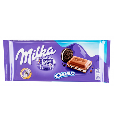 Шоколад Milka Oreo молочний кремова начинка та печиво 100г