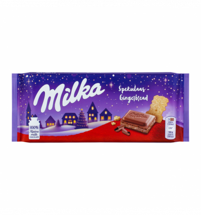 Шоколад Milka молочний з начинкою і печивом з імбиром 100г