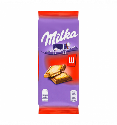 Шоколад Milka молочный с печеньем LU 87г