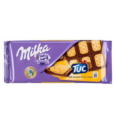 Шоколад Milka молочний з солоним крекером Тук 87г