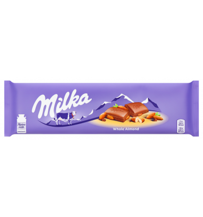 Шоколад Milka молочный с целым миндалем 185г