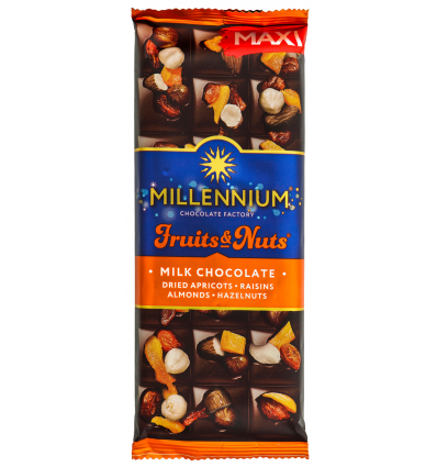 Шоколад Millennium Fruits&Nuts молочний курага 140г