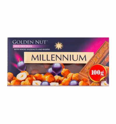 Шоколад Millennium Golden Nut с орехами и изюмом 100г