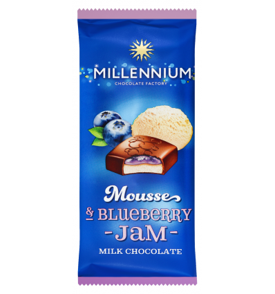 Шоколад Millennium Mousse Blueberry Jam молочний 135г