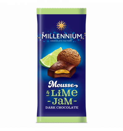 Шоколад Millennium Mousse черный с муссовой и лаймовой начинкой 135г