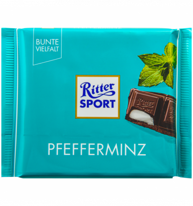 Шоколад Ritter Sport Pfefferminz темний зі смаком м`яти 100г