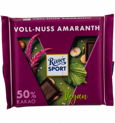 Шоколад Ritter Sport Vegan фундук і амарант 100г