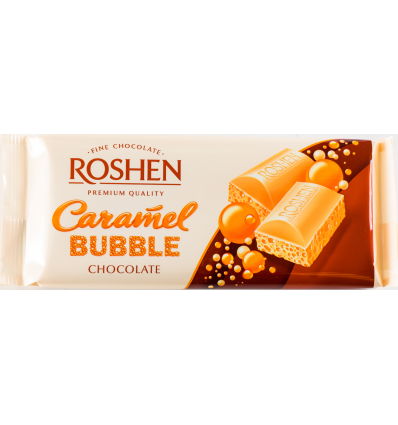 Шоколад Roshen Bubble белый карамельный пористый 85г