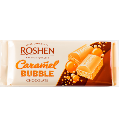 Шоколад Roshen Bubble білий карамельний пористий 85г