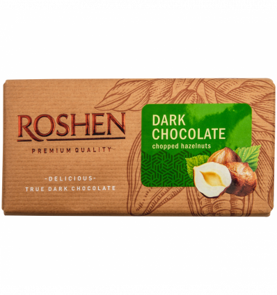 Шоколад Roshen с измельченными лесными орехами черный 90г