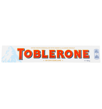 Шоколад Toblerone білий з нугою із меду та мигдалю 100г