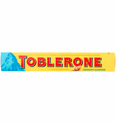 Шоколад Toblerone Crunchy Almonds молочный с соленой миндальной нугой 100г