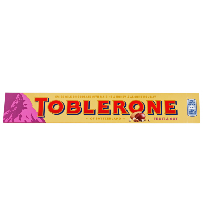 Шоколад Toblerone молочний родзинки нуга мед і мигдаль 100г