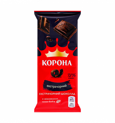 Шоколад Корона екстрачорний 71% какао 90г