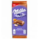 Шоколад молочный Milka карамель с арахисом 90гр
