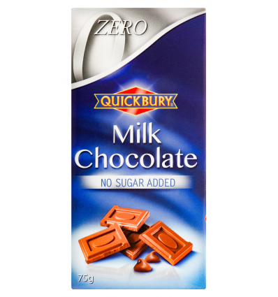 Шоколад молочный Quickbury без сахара 75г