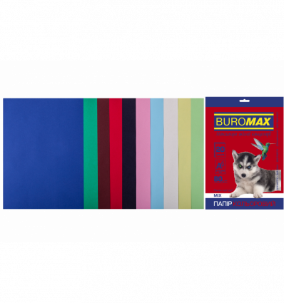 Цветная бумага BUROMAX DARK+PASTEL ассорти А4 80г/м² 20 листов ( BM.27211120-99 )