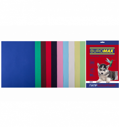 Цветная бумага BUROMAX DARK+PASTEL ассорти А4 80г/м² 20л (BM.27211120-99)