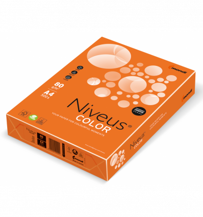 Цветная бумага NIVEUS OR43 оранжевая А4 80г/м² 500л (A4.80.NVI.OR43.500)