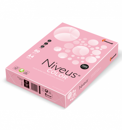 Цветная бумага NIVEUS PI25 розовая А4 80г/м² 500л (A4.80.NVP.PI25.500)