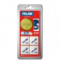 Набор: ластики Milan (4 шт). и точилка SPIN